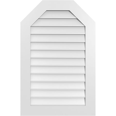 Ekena Millwork Octagonal Top Surface Mount PVC Gable Vent w/ 3-1/2"W x 1"P Standard Frame, 26"W x 40"H GVPOT26X4001SN